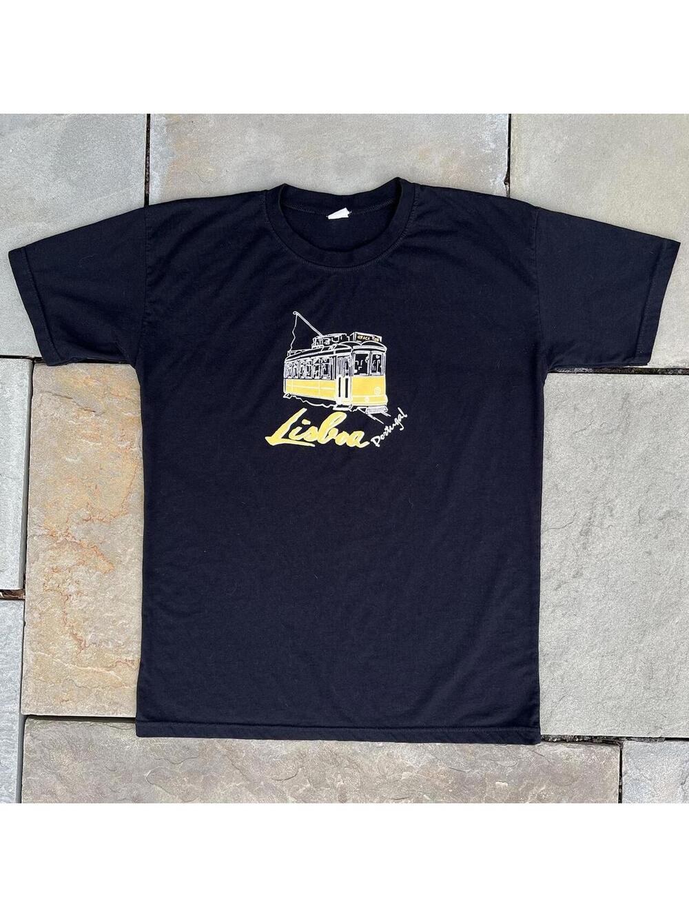 Neo-Vintage Y2K Lisbon Portugal Trolley Tram Graphic T-shirt